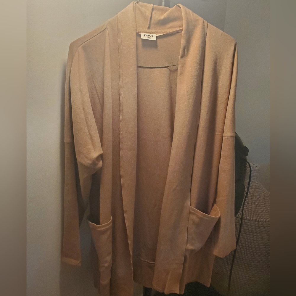 Pact Women's Organic Cotton Oversized Open Front Cardigan Sz XS/S Jersey Comfort